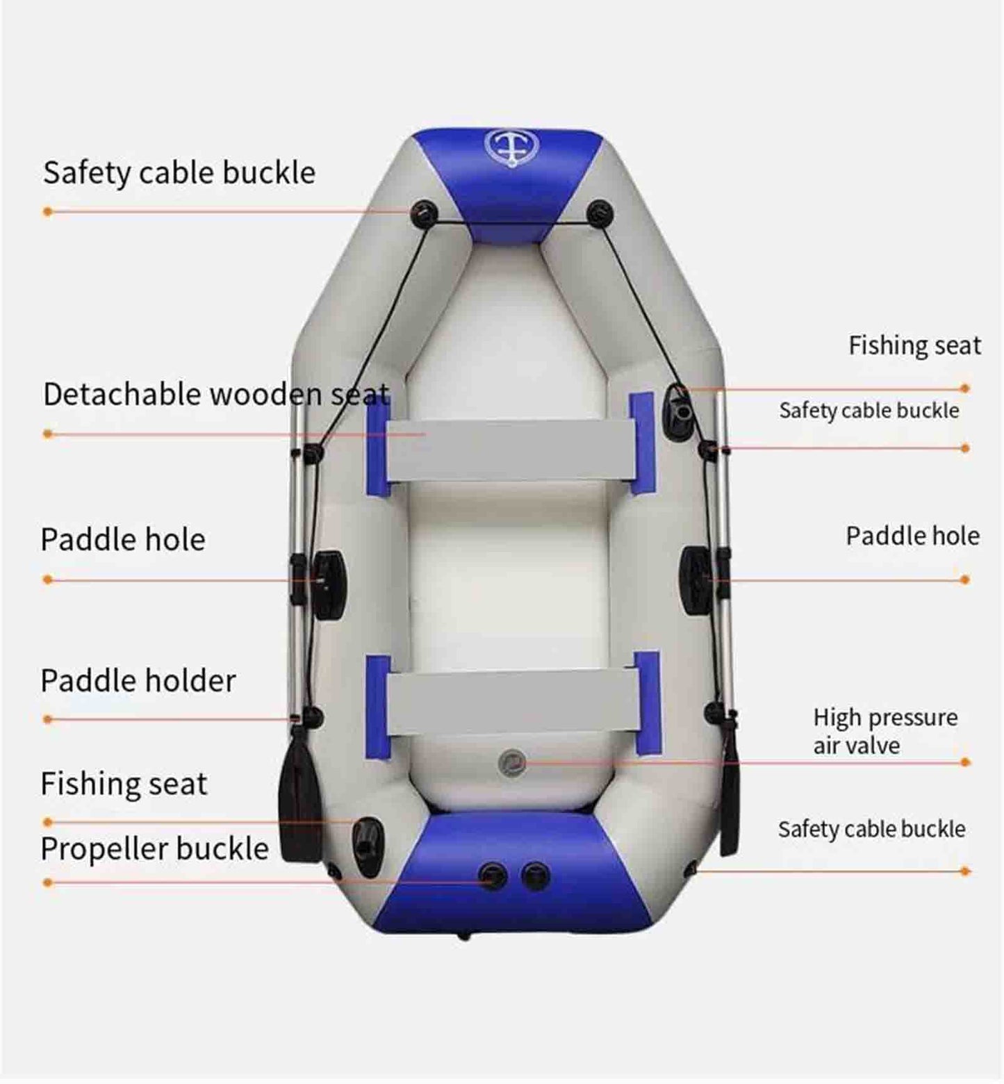 FJAUOQ Professional Schlauchboot Paddelboot für Personen Sportboot Ruderboot aufblasbares Boot Angelboot mit Aluboden,330x140cm