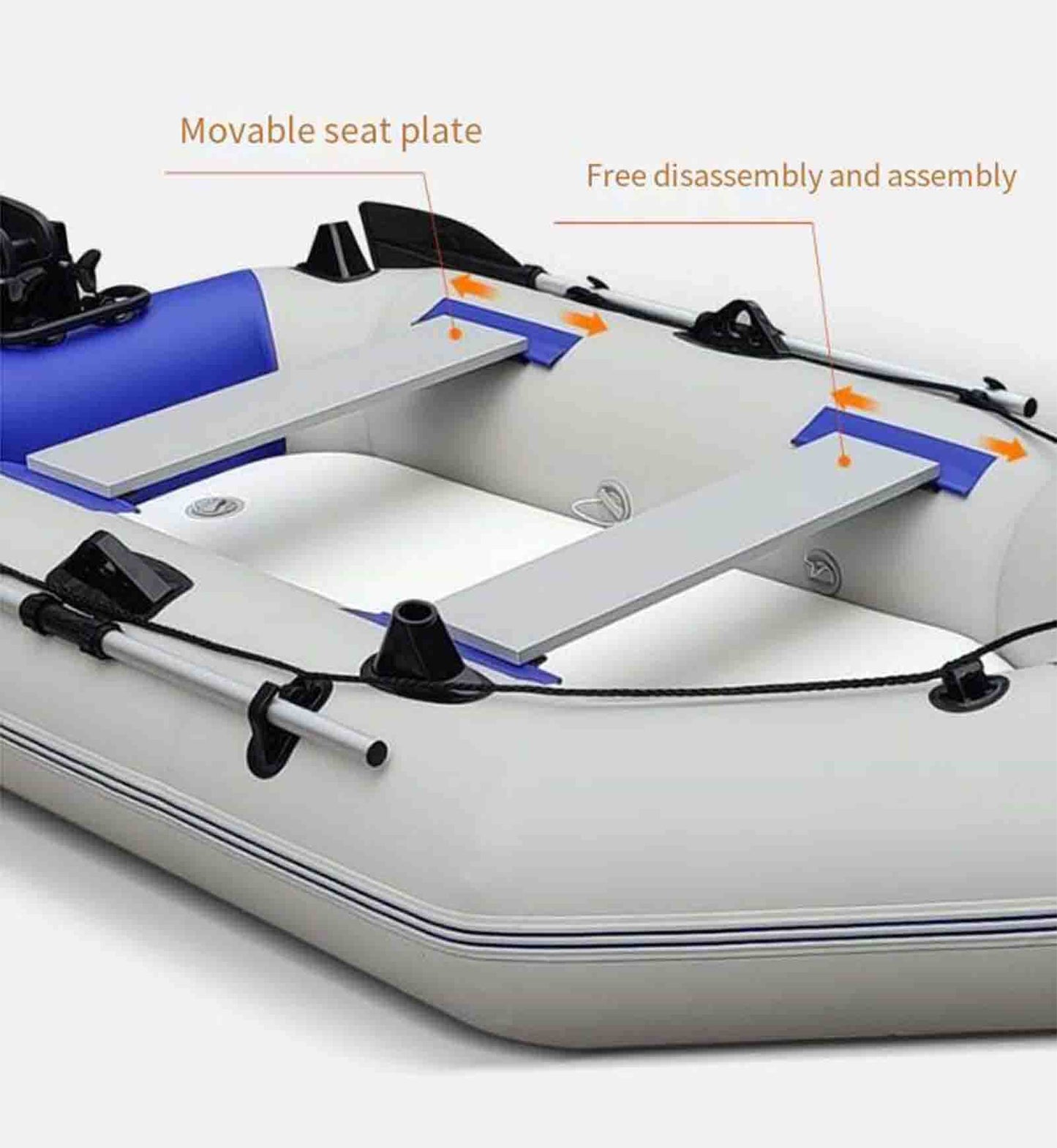 FJAUOQ Professional Schlauchboot Paddelboot für Personen Sportboot Ruderboot aufblasbares Boot Angelboot mit Aluboden,330x140cm