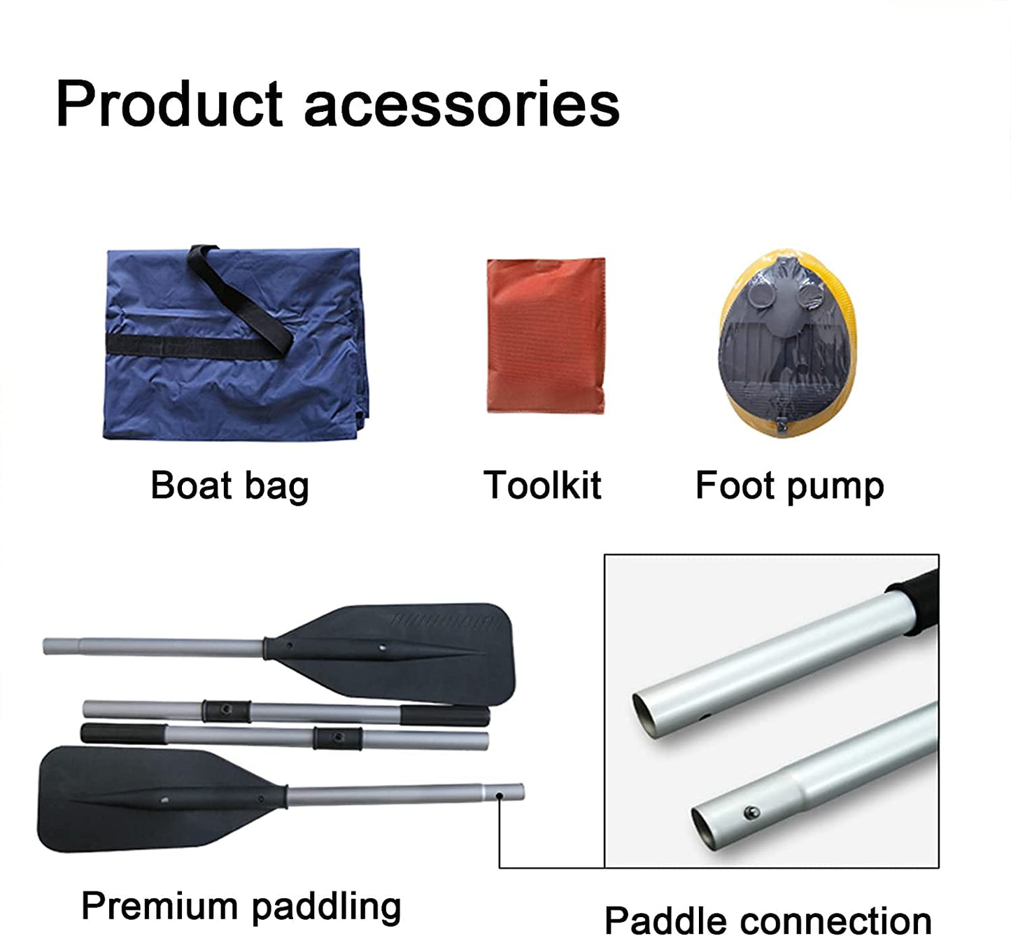 ELELIFE aufblasbares 2-Personen-Boot mit Aluminium-Sitz, doppellagigem Boden, Paddel & Luftpumpe – perfekt fürs Angeln & Freizeit!