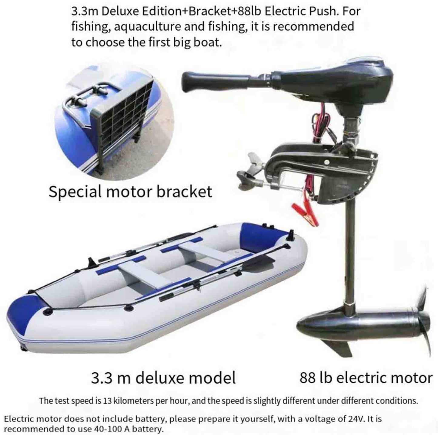 FJAUOQ Professional Schlauchboot Paddelboot für Personen Sportboot Ruderboot aufblasbares Boot Angelboot mit Aluboden,330x140cm