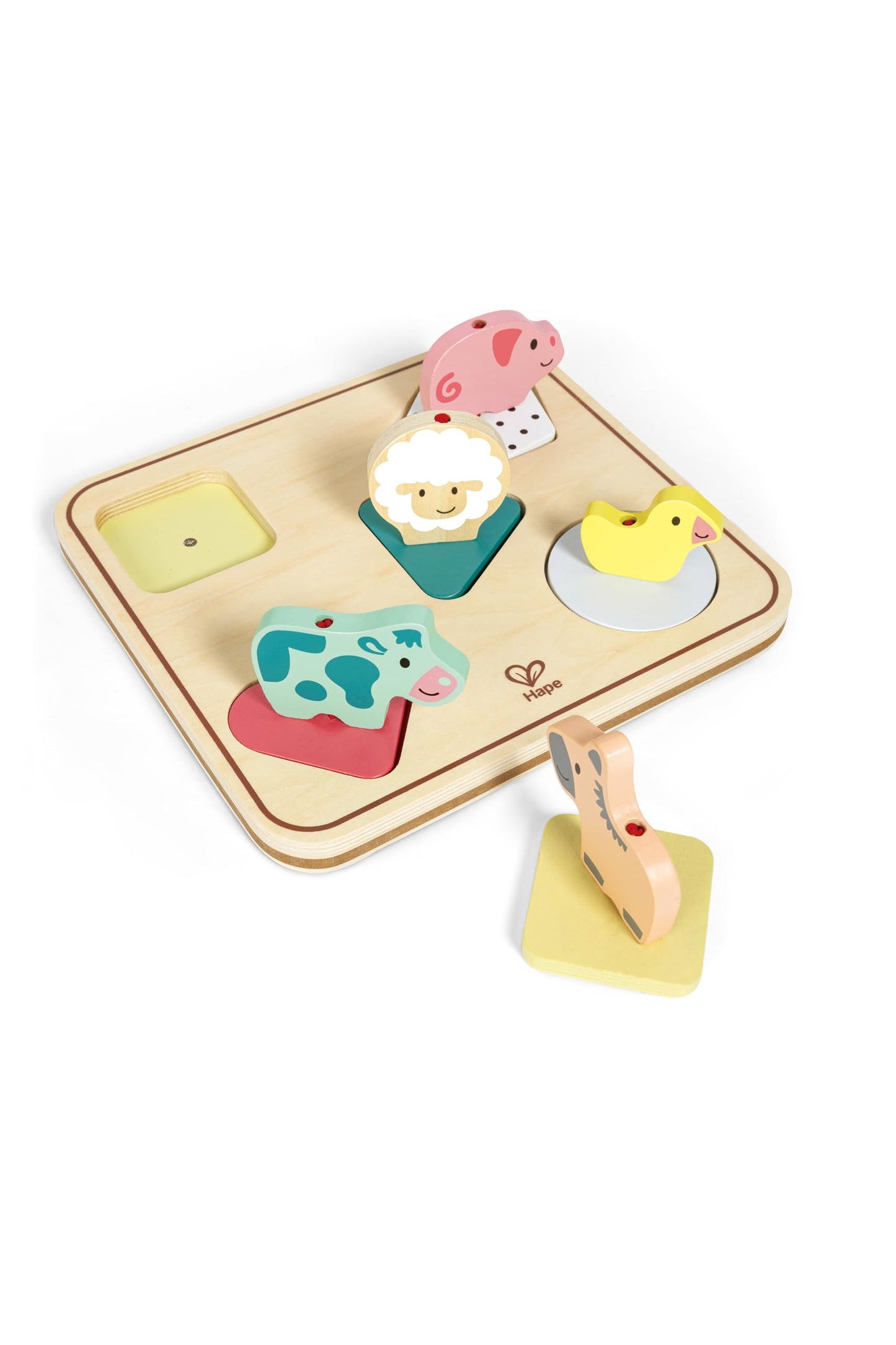Hape Tiergeräusch-Puzzle Tom, Sound-Puzzle, Farb- & Formsortierer, ab 18 Monaten