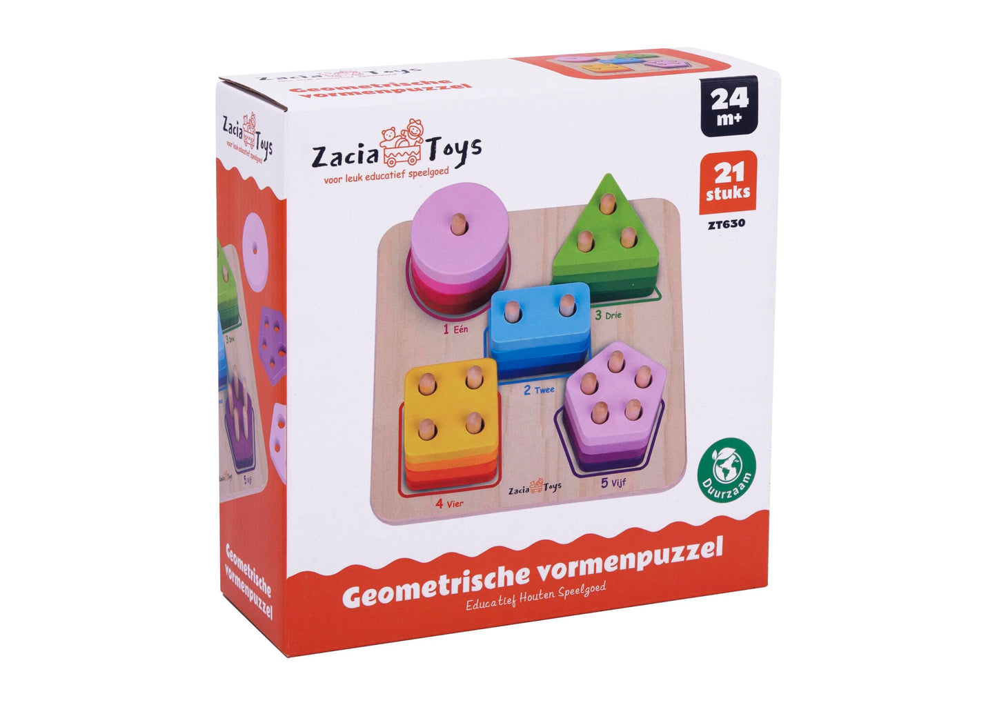 Zacia Toys® Holzform-Puzzle | Pädagogisches Geometrisches Puzzle für Kinder | Farben und Formen erkennen|Montessori Spielzeug ab 2 Jahren