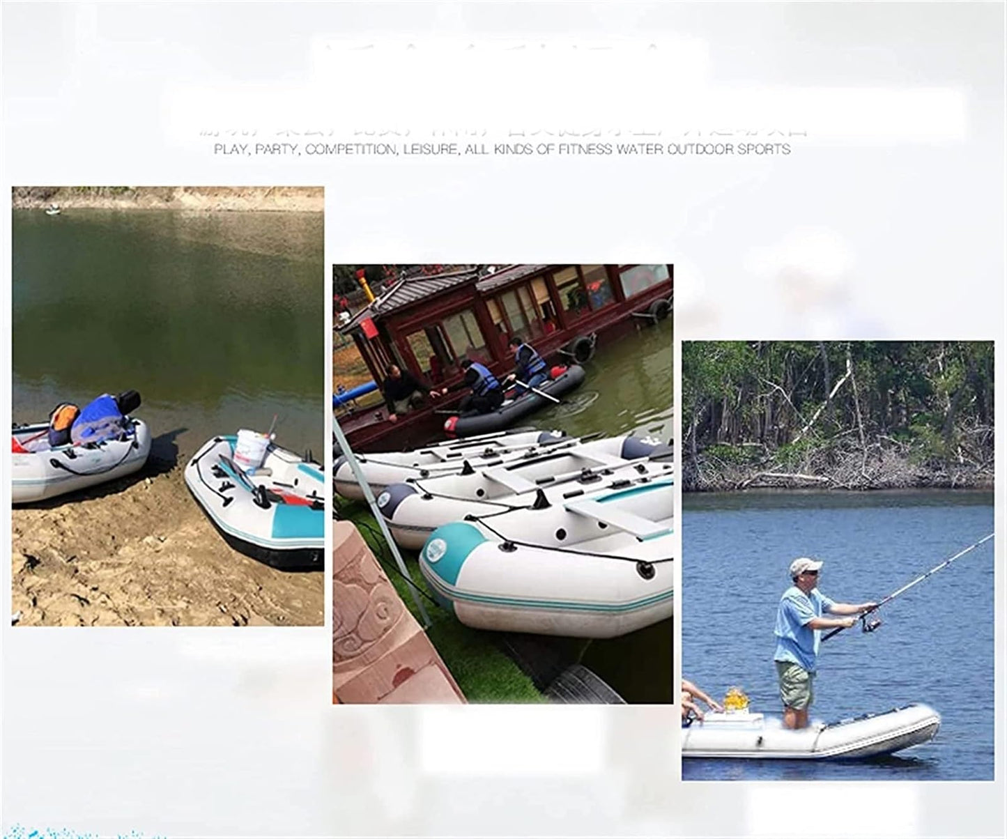 2,3 M Aufblasbares Boot Gummiboot, Floß Aufblasbares Kajak, Fischerboot Kajak Hovercraft Wassersport