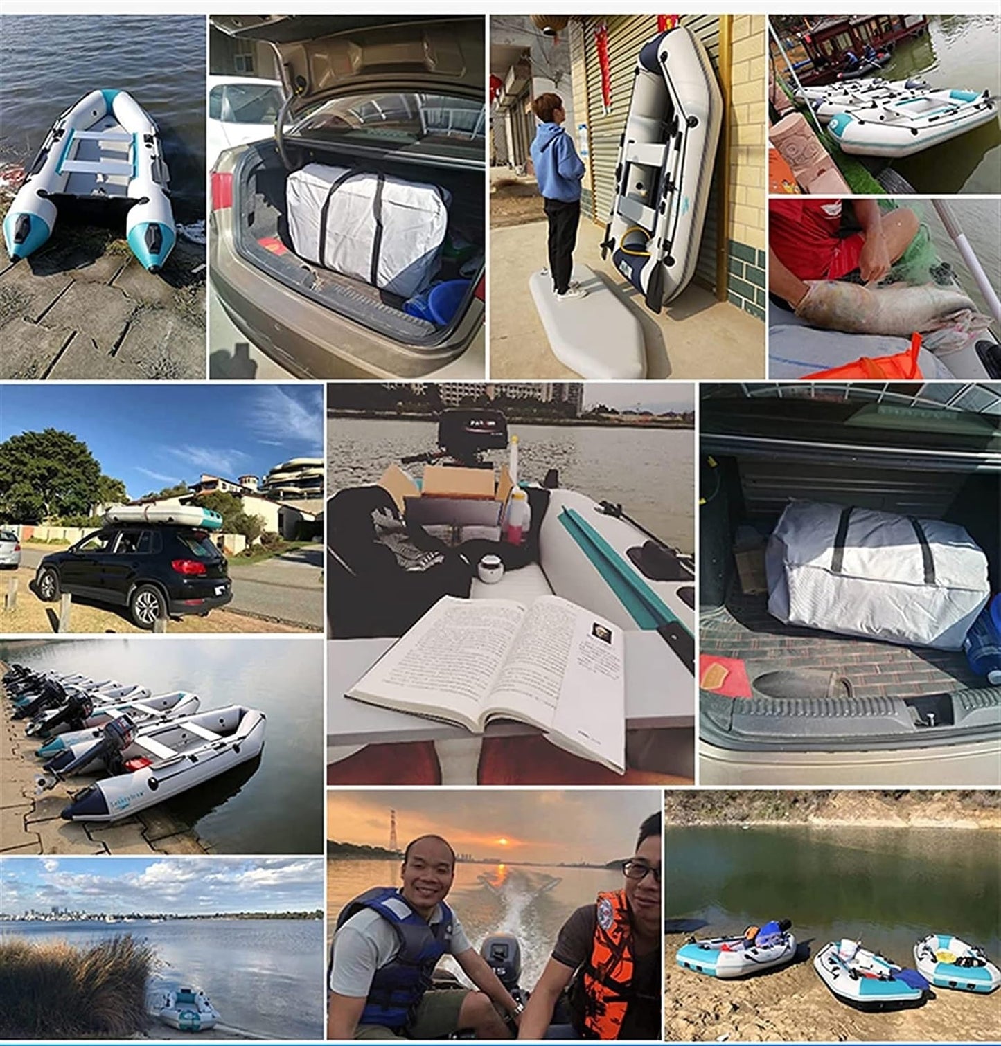 2,3 M Aufblasbares Boot Gummiboot, Floß Aufblasbares Kajak, Fischerboot Kajak Hovercraft Wassersport