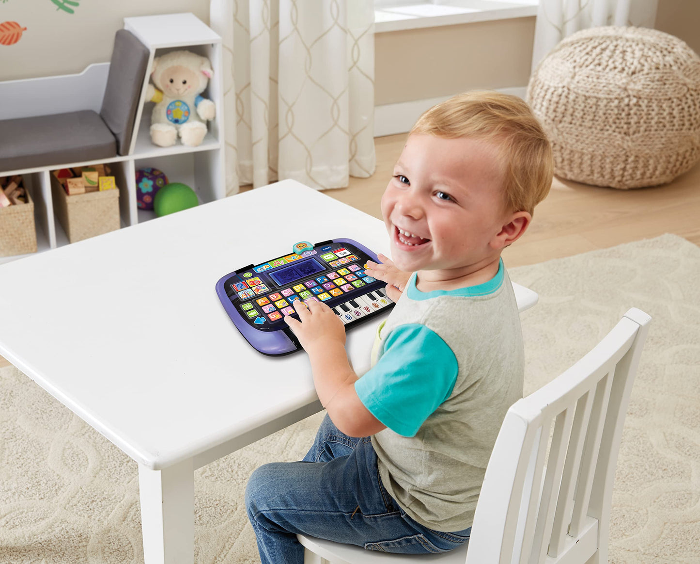 Vtech Baby Lern- und Musiktablet - Sprechendes, musikalisches Tablet mit 12 Lernaktivitäten und leuchtendem Rahmen