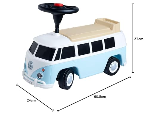 BIG Baby VW T1 (blau-weiß) - 2-in-1 Rutschauto und Spielzeug-Fahrzeug für Kinder von 18 Monaten bis 5 Jahre