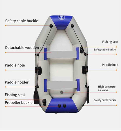 FJAUOQ Professional Schlauchboot Paddelboot für Personen Sportboot Ruderboot aufblasbares Boot Angelboot mit Aluboden,330x140cm