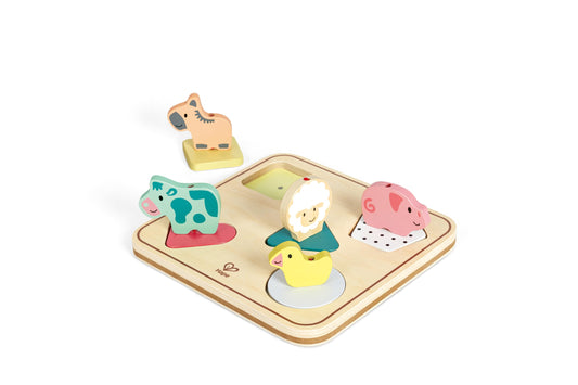 Hape Tiergeräusch-Puzzle Tom, Sound-Puzzle, Farb- & Formsortierer, ab 18 Monaten