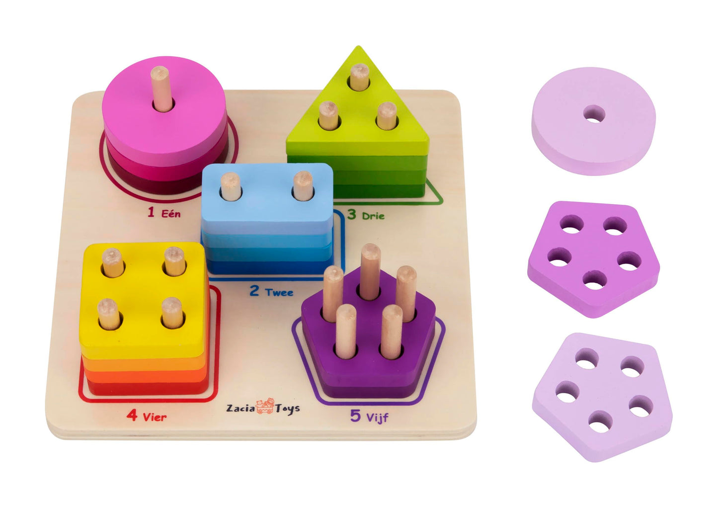 Zacia Toys® Holzform-Puzzle | Pädagogisches Geometrisches Puzzle für Kinder | Farben und Formen erkennen|Montessori Spielzeug ab 2 Jahren