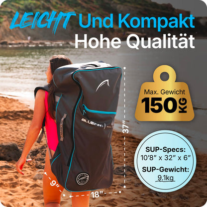 Bluefin Cruise 10'8" blaues aufblasbares Paddleboard – Premium SUP mit Zubehör, rutschfestem Deck, leicht & 6" dick für Erwachsene & Teens