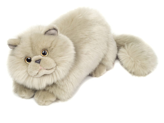 Teddy Hermann 91839 Perserkatze liegend 24 cm, Kuscheltier, Plüschtier mit recycelter Füllung